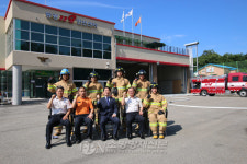 고성소방서, 관심 먹고 간식 먹고 김성호 행정부지사 방문