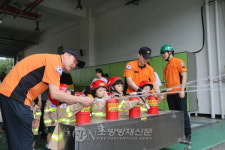 청주동부소방서, 갈릴리어린이집 ‘꼬마소방관’ 소방서 견학