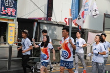 강북소방서, 전국체전 성공기원 위한 성화봉송 참여