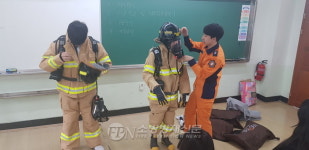 영종소방서, 용유중 대상 미래소방관 진로체험교실 운영