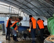 합천소방서 쌍책면남성의소대, 비닐하우스 피해 복구 지원