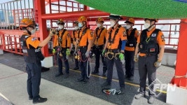 대전119특구단, 차량 추락 대비 특별구조훈련