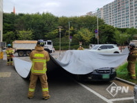 인천서부소방서, 질식소화덮개 활용 화재진압 훈련