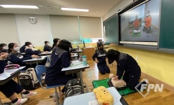 김해서부소방서, 중학생 대상 비대면 심폐소생술 교육