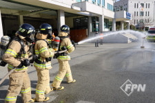 통영소방서, 내근 직원 소방청사 활용 화재 진압 훈련