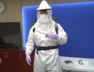 마포소방서, 구급장비 전동식 호흡보호구 시연