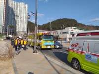 김해서부소방서, 소방출동로 확보 훈련