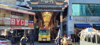 양산소방서, 남부시장 소방차 길 터주기 훈련