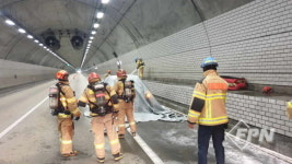 경남고성소방서, 고성2터널 전기차량 화재 대비 합동 훈련