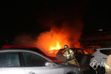 인천 중고차 매매단지 화재… 차량 17대 소실