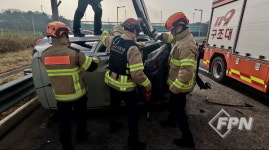 영종소방서, 차 대 차 교통사고 현장서 운전자 신속 구조