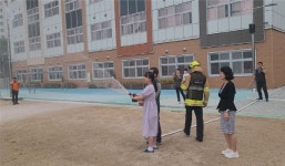한국소방안전원 인천, 하정초등학교 소방교육훈련 참관