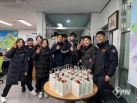 영종소방서, 운서중 학생들에 선물 받아