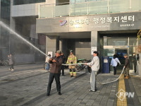 송도소방서, 행정복지센터 대상 공공기관 합동소방훈련