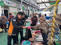 신안소방서, 설 명절 대비 지도읍 전통시장 현장점검