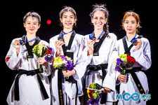 심재영 지바 월드태권도그랑프리 동메달… 돌아온 中 우징위에 무릎