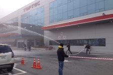 아산소방서, ㈜톱텍과 합동소방훈련 실시