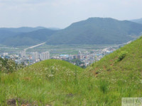 고령 주산 능선에 늘어선 가야고분들