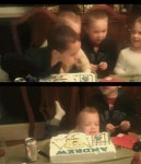 진짜 아이 케이크, 실수 저지른 뒤 ‘눈치보며 미소’