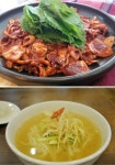황치칼국수와 아쌀옹기제육정식의 환상 궁합