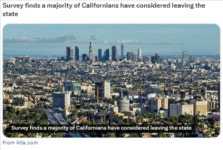 CA 주민들 대다수, 타 주 이주 고려한 적 있어