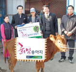 농협은행 화순지부, 다문화가정에 전달 “희망송아지로 꿈을 키우세요”