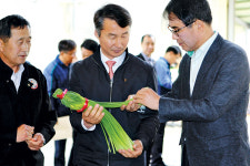 동남해농협, 해풍 맞고 자란 ‘마늘종’ 초매식