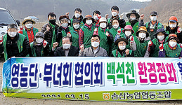 충남 당진 송산농협, 백석천 일원 환경정화활동