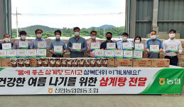 전남 신안농협, 조합원에 삼계탕 전달