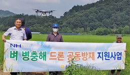 서대전농협, 공동 항공방제 실시