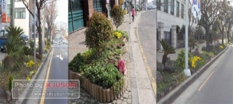 인도를 수놓는 화단이 불법주차까지 막는다고?