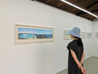 색연필로 정성들여 그린 아름다운 제주 바다