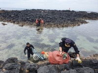 제주해경청, 조천읍 북촌 다려도 해상 정화활동 나서