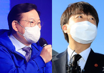 송영길·이준석 제주서 李·尹 대리전, 서귀포오일장 격돌