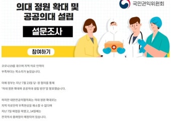 공무원 동원해 '의대 증원 찬성하라', 권익위 설문조사 논란