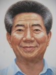 노 전 대통령 대형 영전, 마을 들머리에서 유가족 맞아
