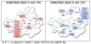생계형 자영업 편의점, 부동산, PC방 중구에 몰려
