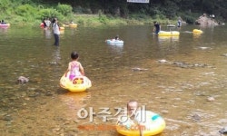 대구 가창교 부근, 피서 인파 북적