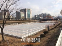 썰매 타러 오세요 경북 경산 남천 야외 스케이트장 및 얼음썰매장 25일 개장