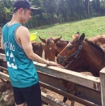 무한도전 정준하 지원 빈지노, 한여름 말과 함께 찍은 사진 눈길