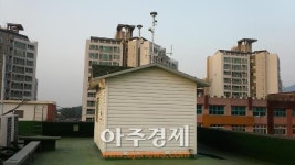 과천시 문원초 옥상 초미세먼지 측정기 설치