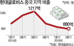 현대글로비스 中 사업 고전… 3분기 연속 매출 하락