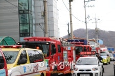 군포소방서 당정동 공장밀집지역 소방통로확보 훈련