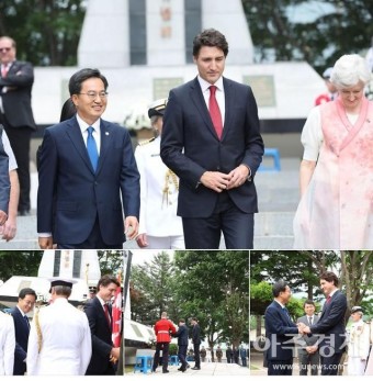 김동연, 쥐스탱 트뤼도 캐나다 총리 만나...경제 협력증진 방안 논의