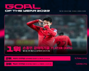 '명불허전' 손흥민 감아차기, 韓 축구팬 선정 '올해의 골'...이강인 2위