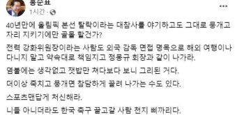 홍준표, 연이은 축협 비판…