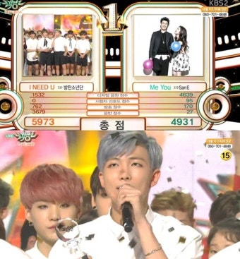 '뮤직뱅크' 방탄소년단 1위, 랩몬 