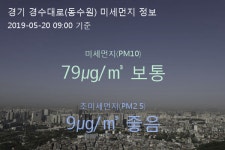 경기 경수대로(동수원) 오늘(20일) 9시 기준 미세먼지 농도는?…79㎍/㎥ 보통 수준