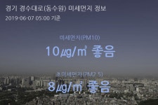 경기 경수대로(동수원) 오늘(7일) 5시 기준 미세먼지 농도는?…10㎍/㎥ 좋음 수준