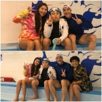 오윤아, 민이-박태환과 인증샷 자상하고 멋진 선수, 영광이었다